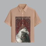 Coffee Printed Half Sleeve Shirt for Men Elegant Evening Wear