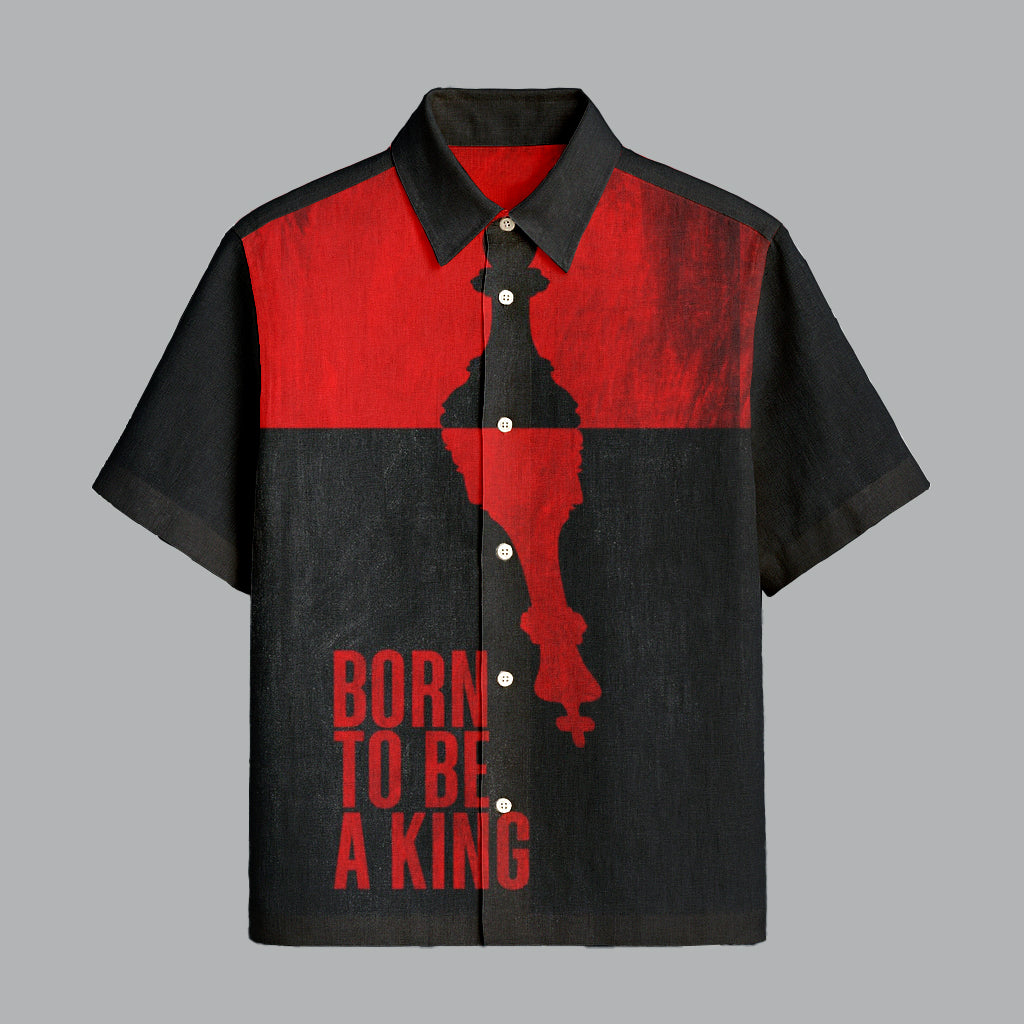 119.jpg Black and Red Printed Half Sleeve Shirt for Men Trendy Club Wear Look - Image 1