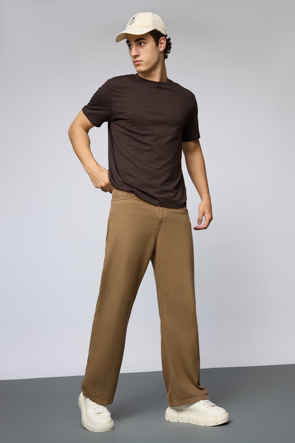 11augpart2_31748-Edit.jpg Golden Brown Earth Tone Relaxed Wide-Leg Denim Jeans - Image 1