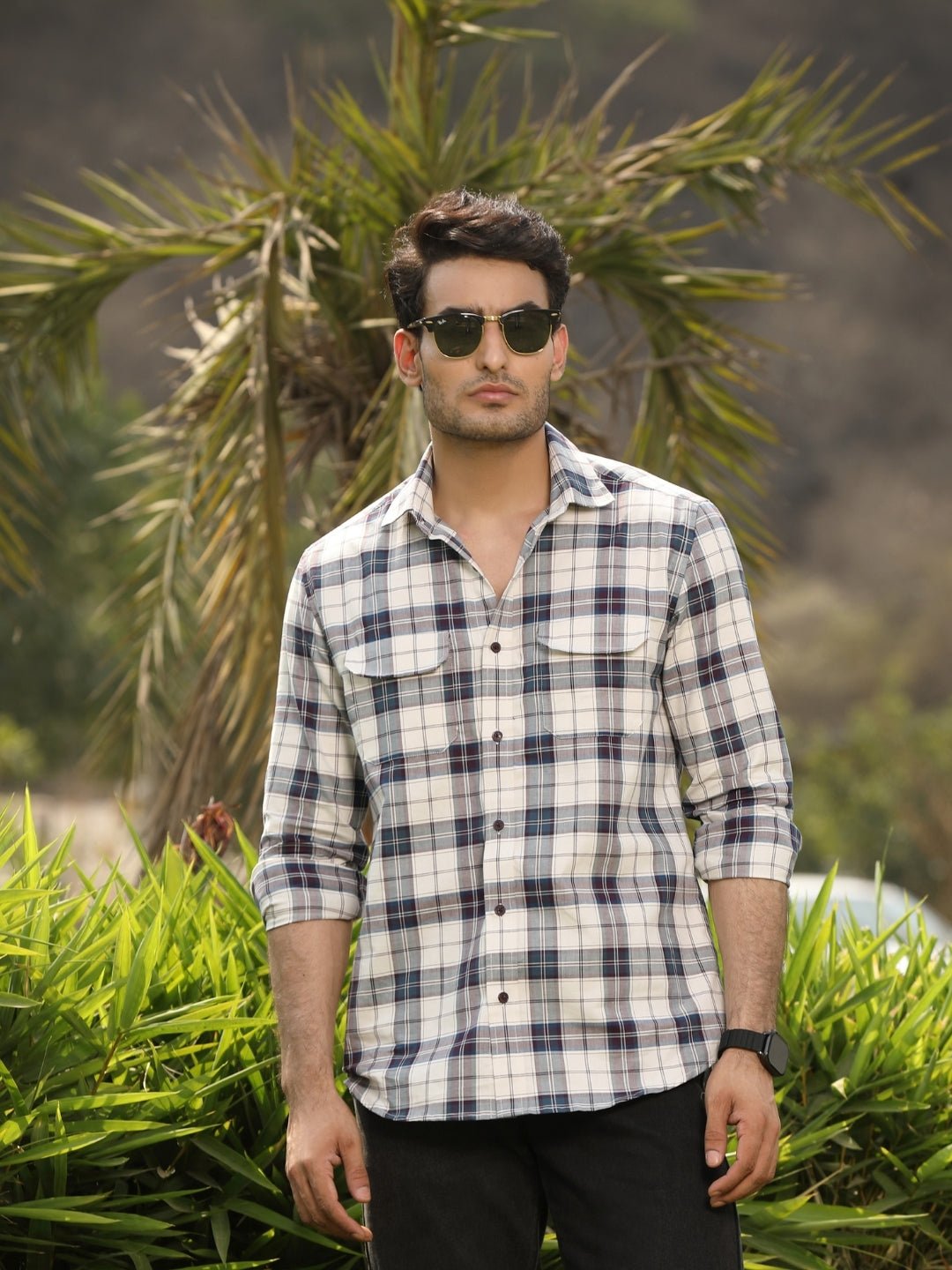 167.jpg Wine Checkered Rich Tone Casual Shirt - Image 1
