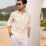 Bavarian Cream Linen Cotton Soft Neutral Casual Shirt