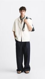 Old Money Cuban Collar Combo Beige and Black Retro Luxury Men?s Co Ord