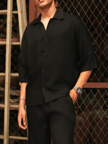 Shirt Collar Short Sleeves Shirt With Trouser
