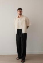 Old Money Cuban Collar Combo Beige and Black Retro Luxury Men?s Co Ord - Image 2