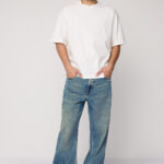 Blue Azure Fresh Wash Relaxed Baggy Straight Denim Jeans