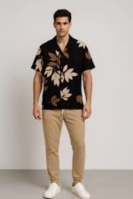 Black Leaf Men’s Casual Half Sleeve Shirt and Trouser Co-ord Set - Image 2