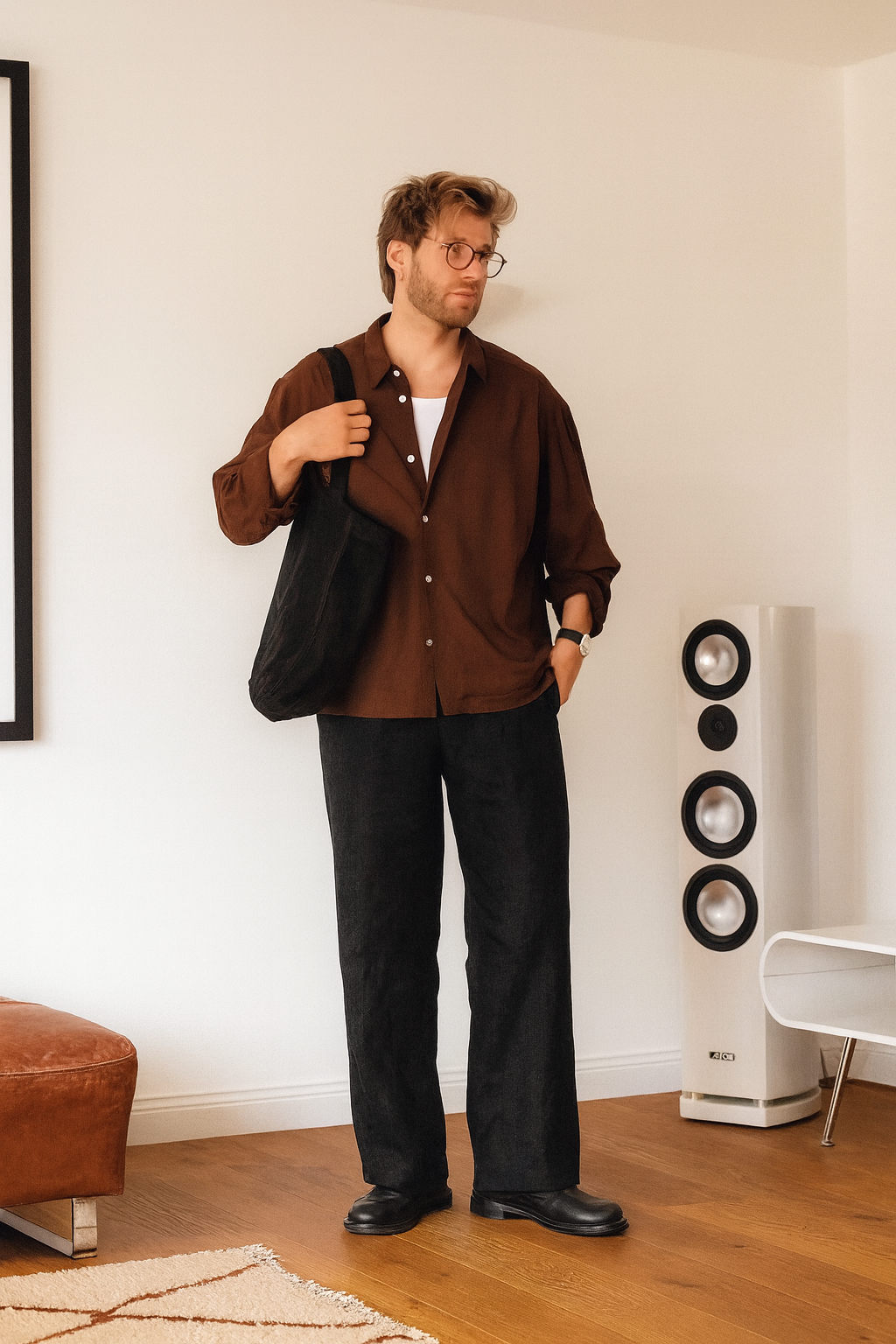 ChatGPT_Image_Aug_24_2025_03_45_51_PM.png Old Money Classic Combo Shirt Set in Brown and Black Elegant Men?s Co Ord - Image 1