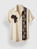Yellow White Patch Men’s Half Sleeves Printed Shirt Exclusive