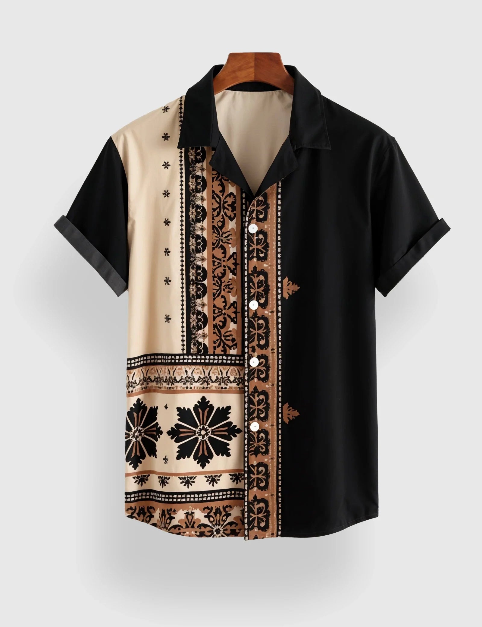TS_GRN_PATCH_4.jpg Green Patch Designer Men’s Half Sleeves Printed Shirt Exclusive - Image 1