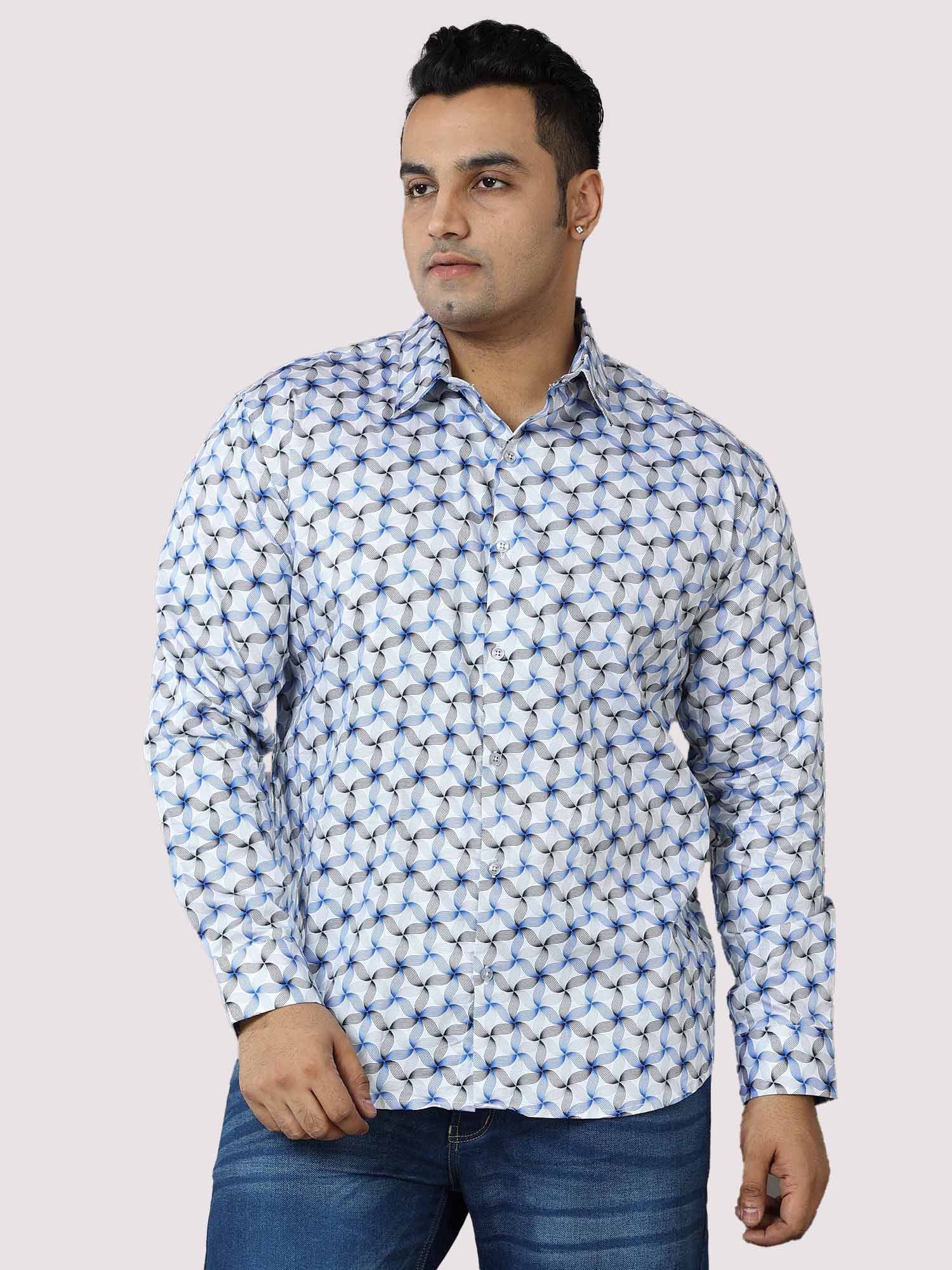 twisted-flower-printed-cotton-full-shirt-men-s-plus-size-guniaa-fashions-1.jpg Twisted Flower Cotton Print Men Plus Size Full Sleeve Shirt - Image 1